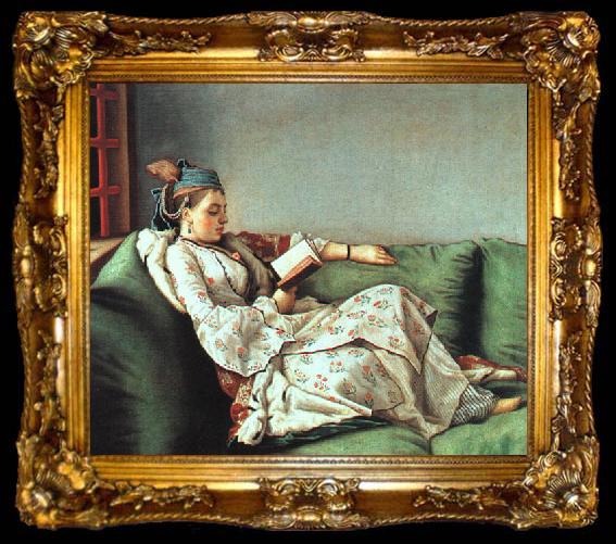 framed  Jean-Etienne Liotard Marie-Adelaide of France in Turkish Dress, ta009-2